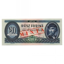20 Forint Bankjegy 1962 MINTA lyukasztás és bélyegzés C226