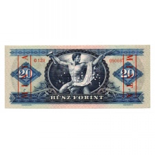 20 Forint Bankjegy 1965 MINTA lyukasztás és bélyegzés C129