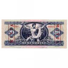 20 Forint Bankjegy 1975 MINTA lyukasztás és bélyegzés C000