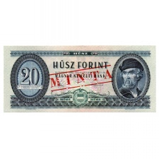 20 Forint Bankjegy 1980 MINTA lyukasztás és bélyegzés C000
