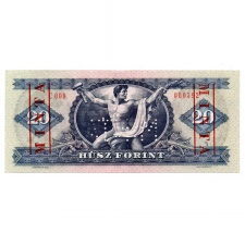 20 Forint Bankjegy 1980 MINTA lyukasztás és bélyegzés C000