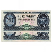 20 Forint Bankjegy 1980 aUNC sorszámkövető pár