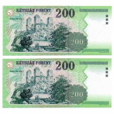 200 Forint Bankjegy 1998 FH UNC sorszámkövető pár