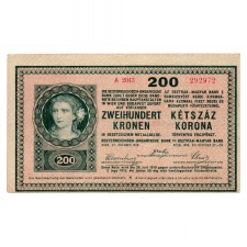 200 Korona Bankjegy 1918. vonalas hátoldal VF