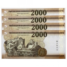 2000 Forint Bankjegy 2020 MINTA alacsony sorszámkövető 4db