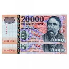 20000 Forint Bankjegy 2006 MINTA extra alacsony sorkövető pár