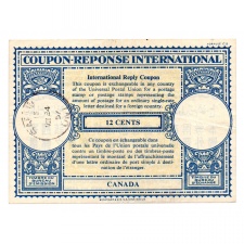 Nemzetközi Posta Kupon 12 Cent 1957 Kanada (IRC) bélyegzéssel