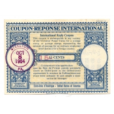 Nemzetközi Posta Kupon 13 Cent 1968 USA (IRC) felülbélyegzéssel