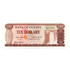 Guyana 10 Dollár Bankjegy 1989 P23d