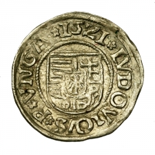 II. Lajos Denár 1521 K-A ÉH.: 673.n
