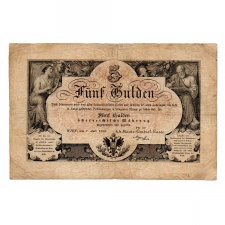 5 Gulden Államjegy 1866 VG