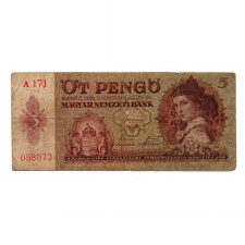 5 Pengő Bankjegy 1939 F
