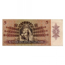 5 Pengő Bankjegy 1939 VF alacsony sorszám 001776
