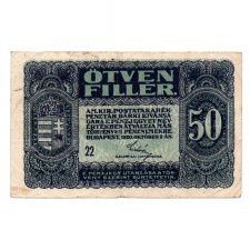 50 Fillér Postatakarékpénztárjegy 1920 F