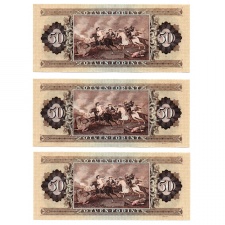 50 Forint Bankjegy 1980 H sorozat sorszámkövető 3 db UNC