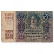 50 Korona Bankjegy 1914. bélyegzéssel A