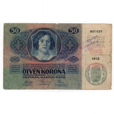 50 Korona Bankjegy 1914. bélyegzéssel A