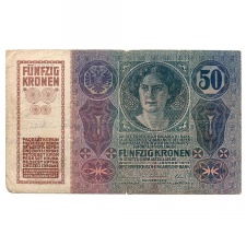 50 Korona Bankjegy 1914. VI. Gyalogezred  bélyegzéssel RRR