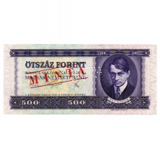 500 Forint Bankjegy 1975 MINTA lyukasztás és bélyegzés E000