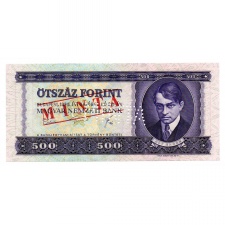 500 Forint Bankjegy 1975 MINTA lyukasztás és bélyegzés E000