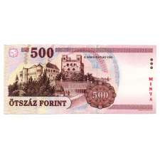 500 Forint Bankjegy 1998 MINTA extrém alacsony sorszám 0000003