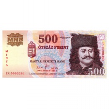 500 Forint Bankjegy 2008 EC MINTA