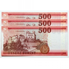 500 Forint Bankjegy 2018 ED UNC alacsony sorszámkövető 3db