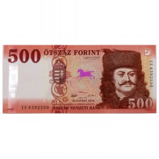 500 Forint Bankjegy 2018 EE UNC forgalmi sorszám