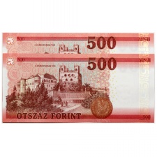 500 Forint Bankjegy 2018 EJ UNC alacsony sorszámkövető pár
