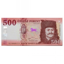 500 Forint Bankjegy 2018 EL UNC alacsony sorszám