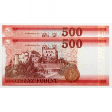 500 Forint Bankjegy 2022 ER UNC alacsony sorszámkövető pár