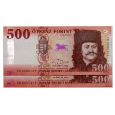500 Forint Bankjegy 2022 ER UNC alacsony sorszámkövető pár