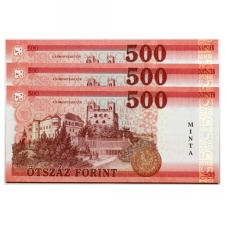 500 Forint Bankjegy 2022 MINTA alacsony sorszámkövető 3db