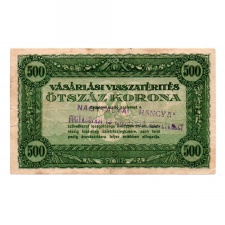 500 Korona Vásárlási visszatérítés  HANGYA 1898-tól Nagytályai