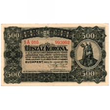 500 Korona Államjegy 1923 VF