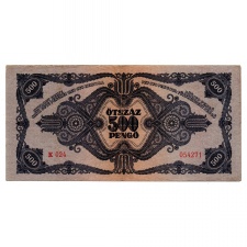 500 Pengő Bankjegy 1945 F hibás nyomat orosz P helyett N