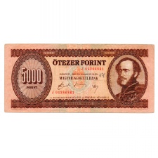 5000 Forint Bankjegy 1990 J sorozat F
