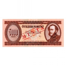 5000 Forint Bankjegy 1990 J sorozat MINTA