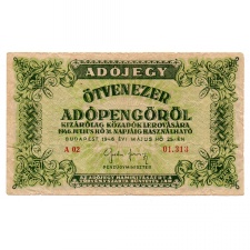 50000 Adópengő 1946 P50 alacsony sorszám 01.313