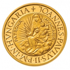 1991 Pápa látogatás arany 10000 Forint certifikát és díszdoboz