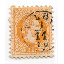 1867-es 2 Krajcáros bélyeg N.LÖVŐ gyűszűbélyzéssel