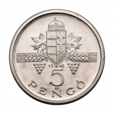 Aluminium 5 Pengő 1945 PRÓBAVERET