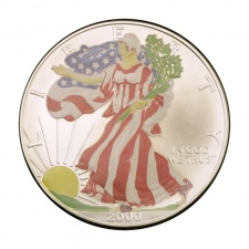 Amerikai Sas ezüst 1 Dollár 2000 Millennium szinezett díszcsomag