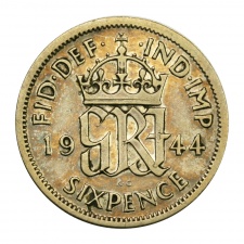 Anglia VI. György ezüst 6 Penny 1944