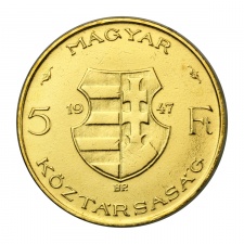 Aranyozott Kossuth 5 Forint 1947