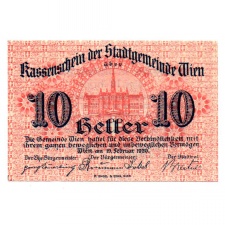 Ausztria Notgeld Wien 10 Heller 1920 Bécs R65
