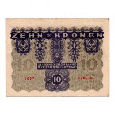 Ausztria 10 Korona Bankjegy 1922 P75 