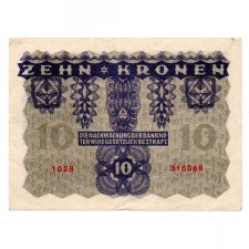 Ausztria 10 Korona Bankjegy 1922 P75 gEF