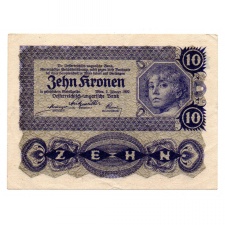 Ausztria 10 Korona Bankjegy 1922 P75 gEF