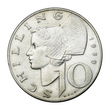 Ausztria ezüst 10 Schilling 1959